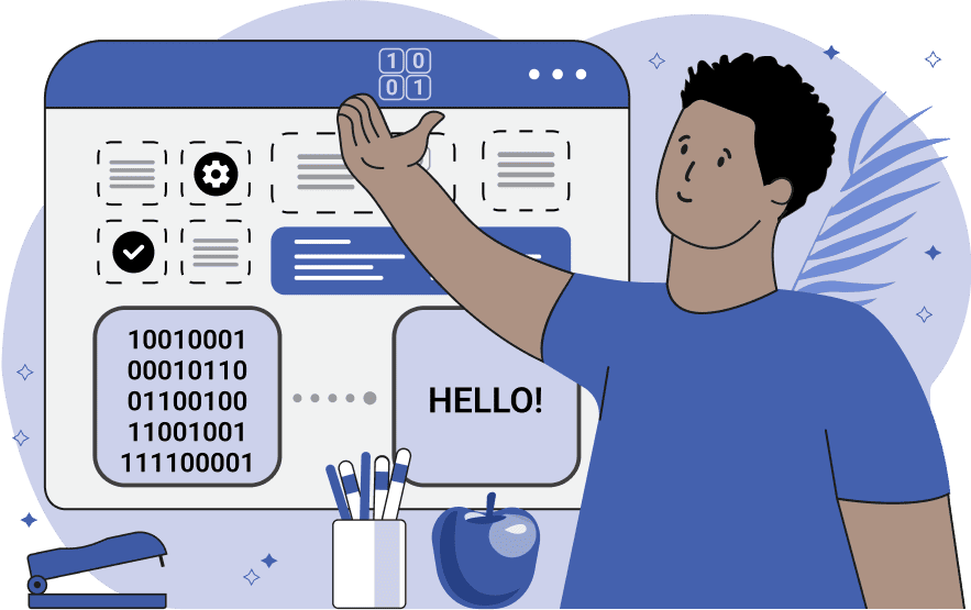 Random binary generator illustration